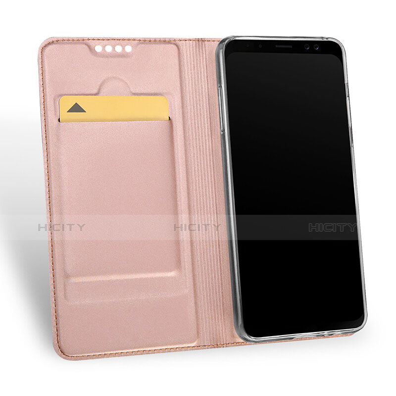 Funda de Cuero Cartera con Soporte para Samsung Galaxy A8 (2018) A530F Oro Rosa