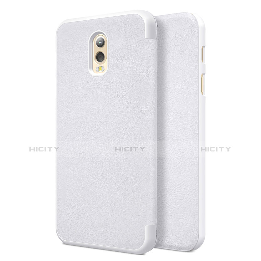 Funda de Cuero Cartera con Soporte para Samsung Galaxy C8 C710F Blanco