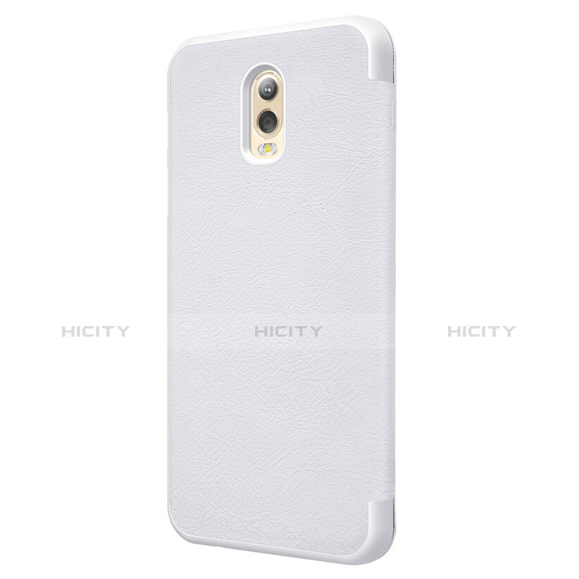 Funda de Cuero Cartera con Soporte para Samsung Galaxy C8 C710F Blanco