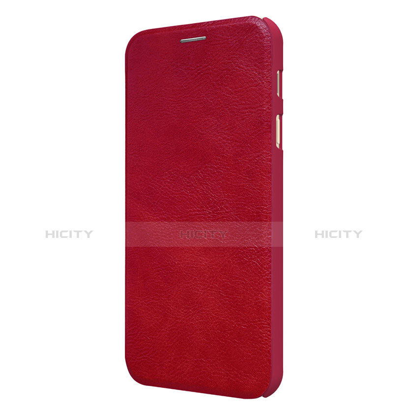 Funda de Cuero Cartera con Soporte para Samsung Galaxy C8 C710F Rojo