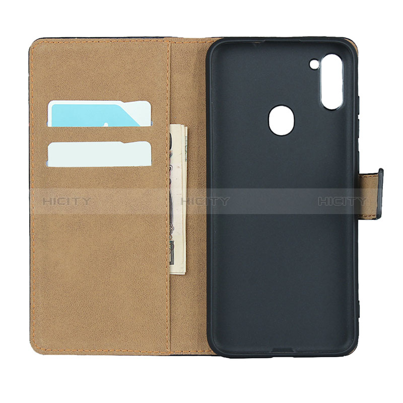 Funda de Cuero Cartera con Soporte para Samsung Galaxy M11 Negro