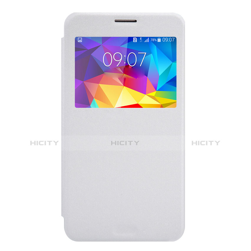 Funda de Cuero Cartera con Soporte para Samsung Galaxy Mega 2 G7508Q Blanco