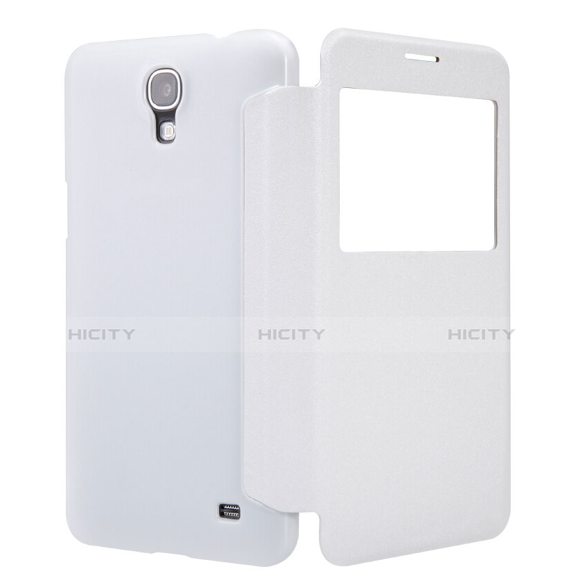 Funda de Cuero Cartera con Soporte para Samsung Galaxy Mega 2 G7508Q Blanco