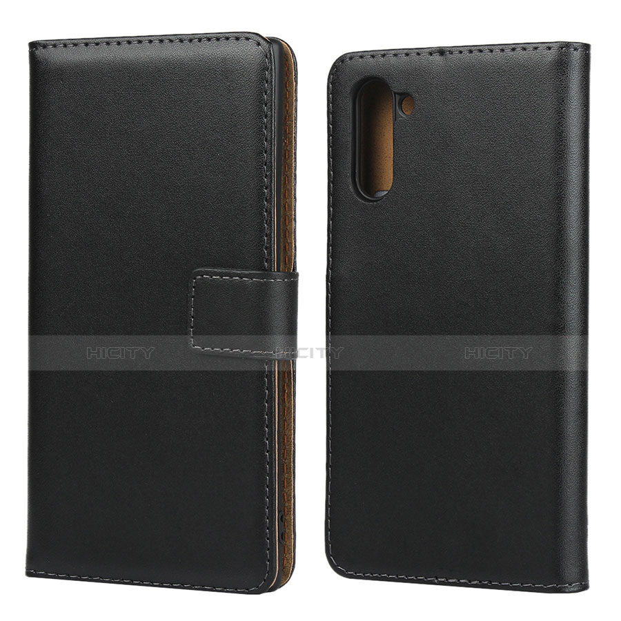 Funda de Cuero Cartera con Soporte para Samsung Galaxy Note 10 Negro