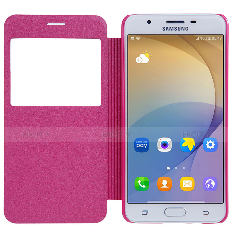 Funda de Cuero Cartera con Soporte para Samsung Galaxy On5 (2016) G570 G570F Rosa Roja