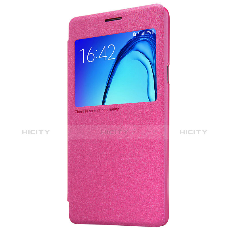 Funda de Cuero Cartera con Soporte para Samsung Galaxy On5 G550FY Rosa Roja