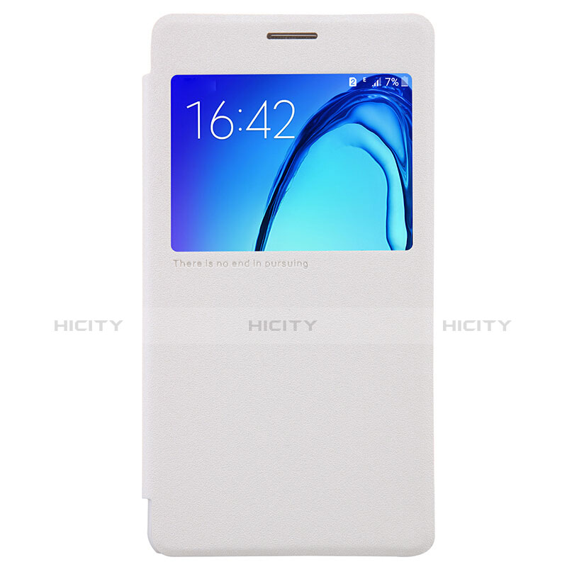 Funda de Cuero Cartera con Soporte para Samsung Galaxy On5 Pro Blanco