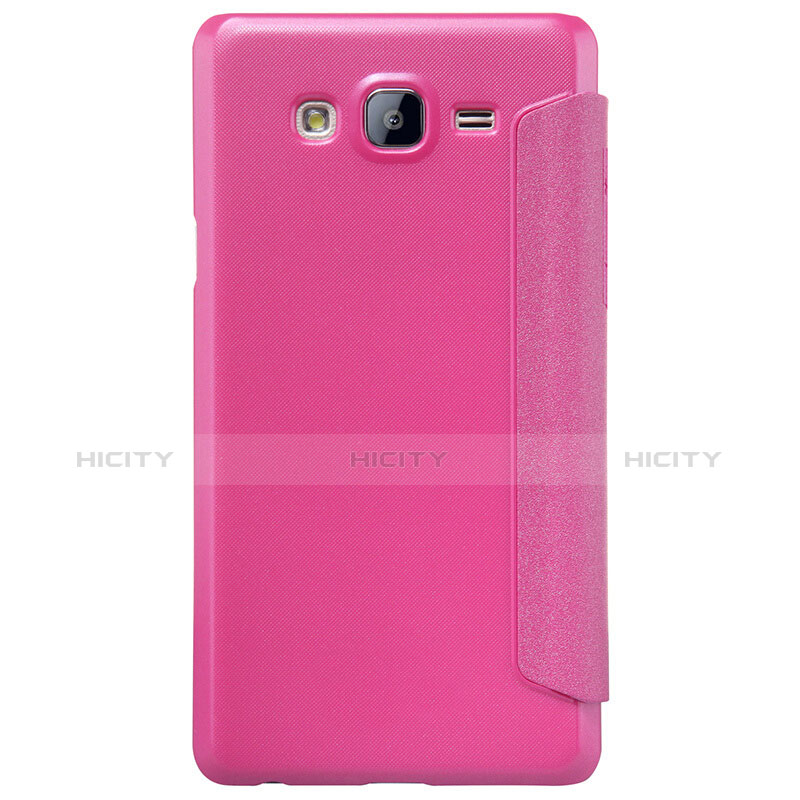 Funda de Cuero Cartera con Soporte para Samsung Galaxy On5 Pro Rosa Roja