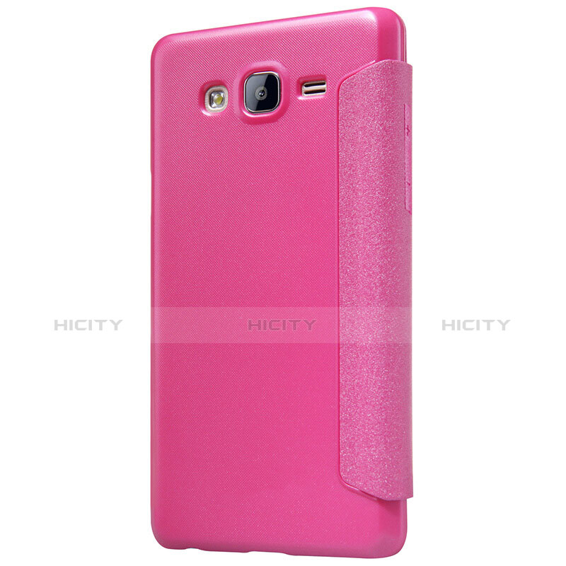 Funda de Cuero Cartera con Soporte para Samsung Galaxy On5 Pro Rosa Roja