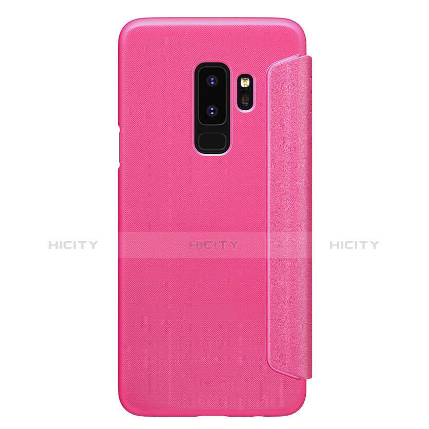 Funda de Cuero Cartera con Soporte para Samsung Galaxy S9 Plus Rosa Roja