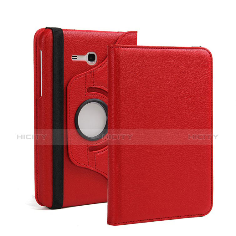 Funda de Cuero Cartera con Soporte para Samsung Galaxy Tab 3 Lite 7.0 T110 T113 Rojo