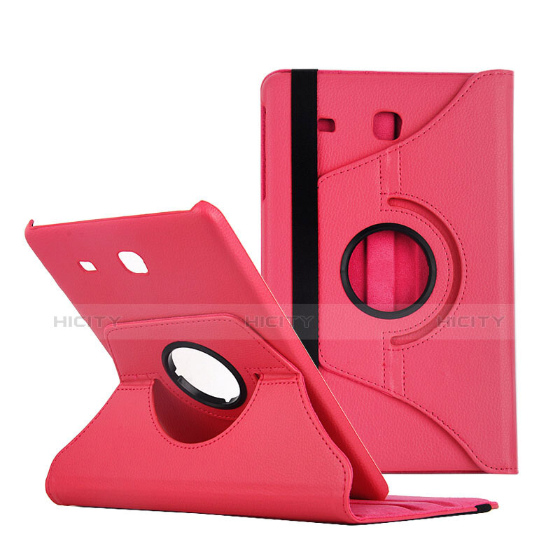 Funda de Cuero Cartera con Soporte para Samsung Galaxy Tab E 9.6 T560 T561 Rojo