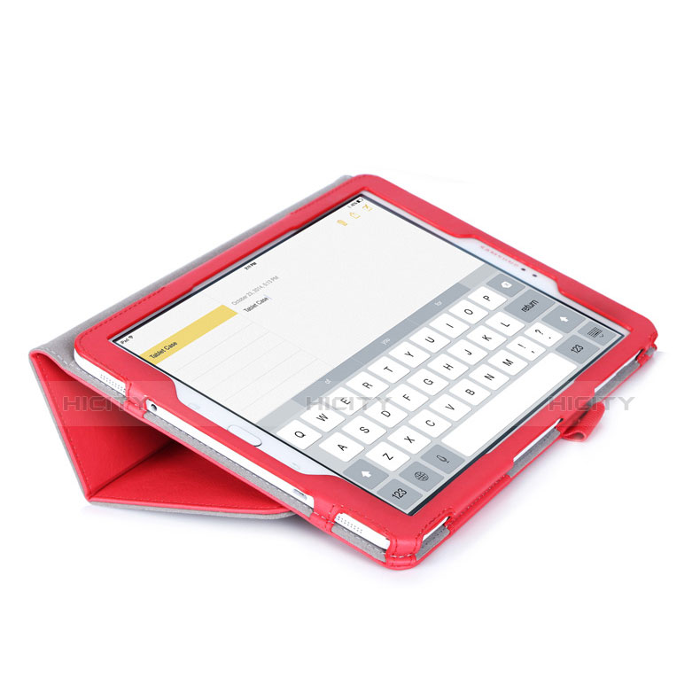 Funda de Cuero Cartera con Soporte para Samsung Galaxy Tab S2 9.7 SM-T810 SM-T815 Rojo