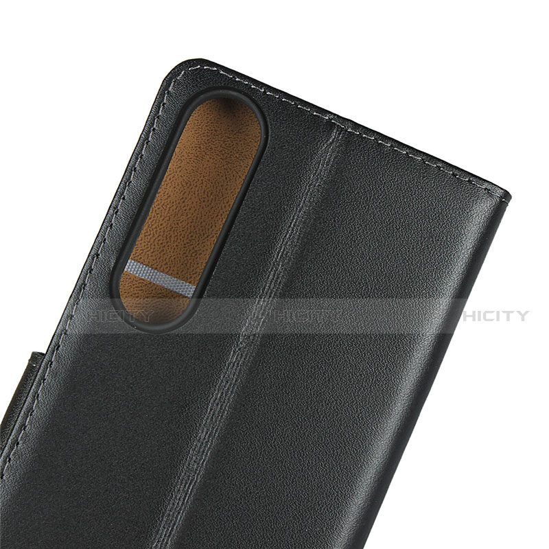 Funda de Cuero Cartera con Soporte para Sony Xperia 1 II Negro