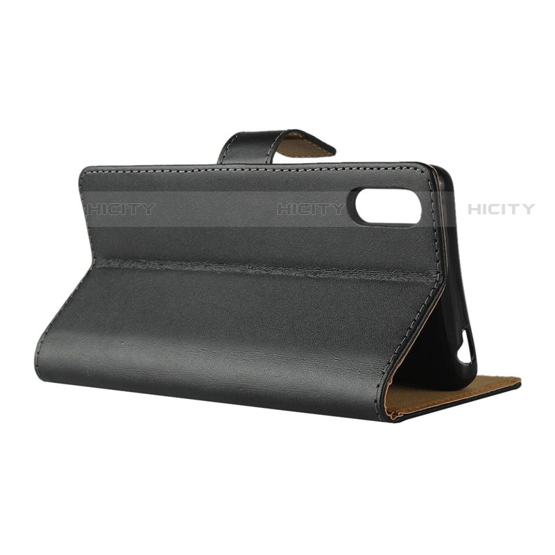 Funda de Cuero Cartera con Soporte para Sony Xperia L3 Negro