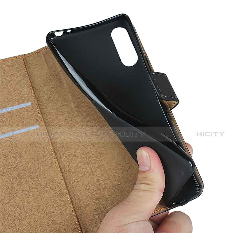 Funda de Cuero Cartera con Soporte para Sony Xperia L4 Negro