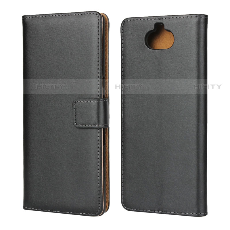 Funda de Cuero Cartera con Soporte para Sony Xperia XA3 Negro