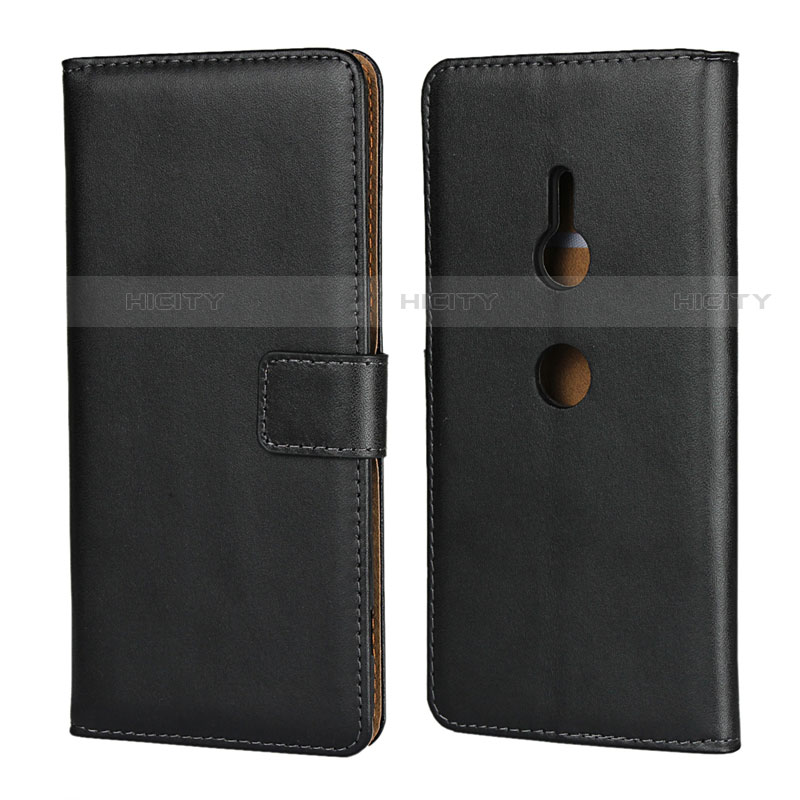 Funda de Cuero Cartera con Soporte para Sony Xperia XZ3 Negro