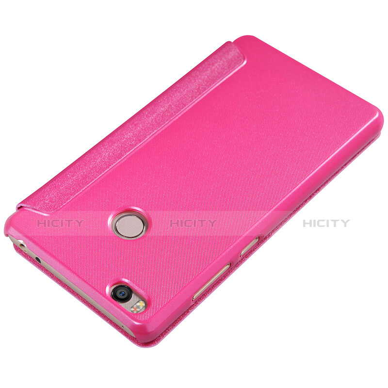 Funda de Cuero Cartera con Soporte para Xiaomi Mi 4S Rosa Roja