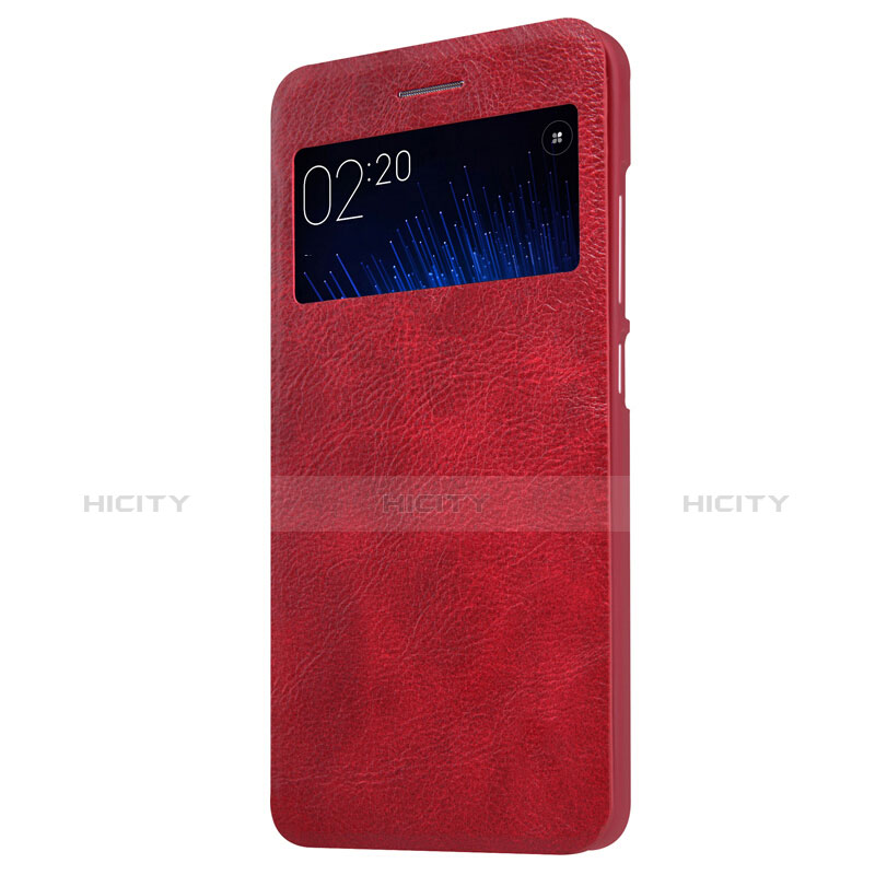 Funda de Cuero Cartera con Soporte para Xiaomi Mi 5 Rojo