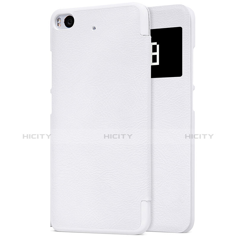 Funda de Cuero Cartera con Soporte para Xiaomi Mi 5S 4G Blanco