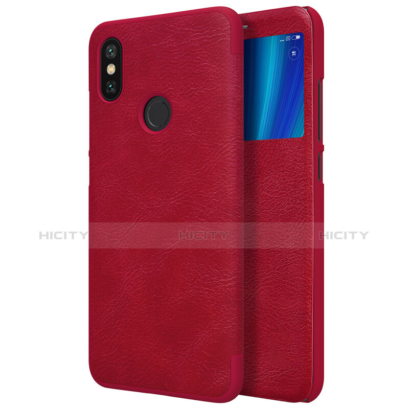 Funda de Cuero Cartera con Soporte para Xiaomi Mi 6X Rojo