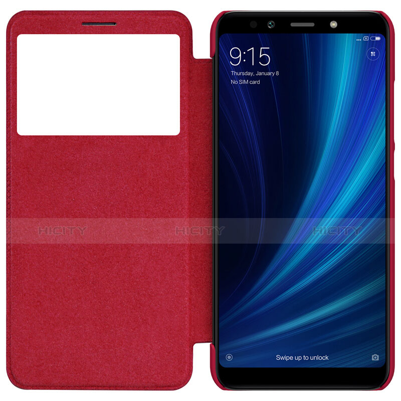 Funda de Cuero Cartera con Soporte para Xiaomi Mi 6X Rojo