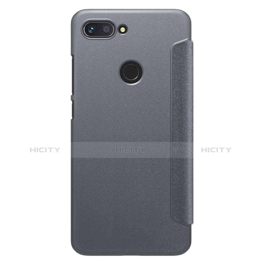 Funda de Cuero Cartera con Soporte para Xiaomi Mi 8 Lite Gris