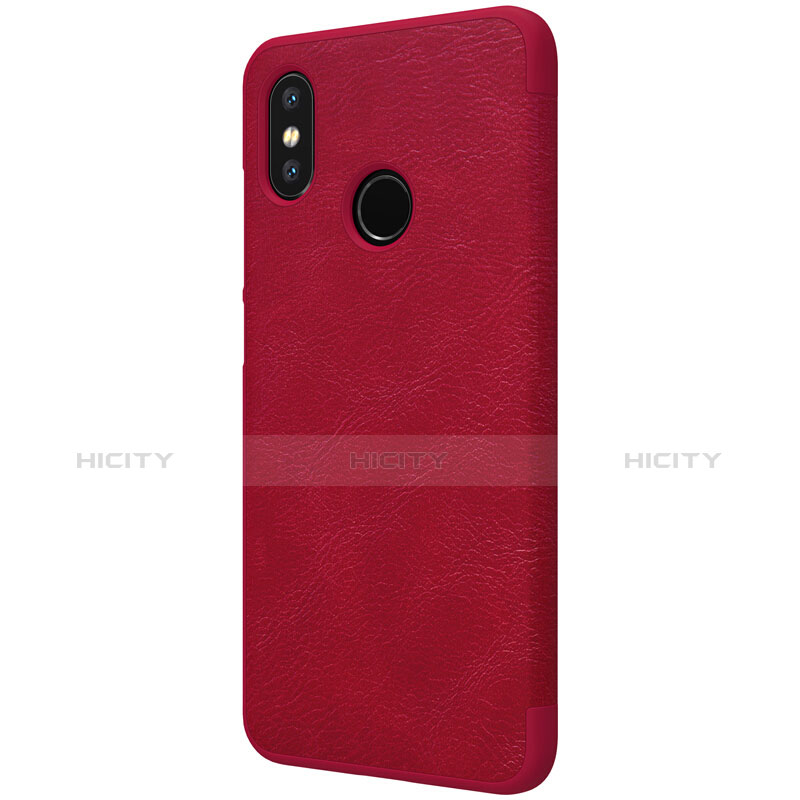 Funda de Cuero Cartera con Soporte para Xiaomi Mi 8 Rojo