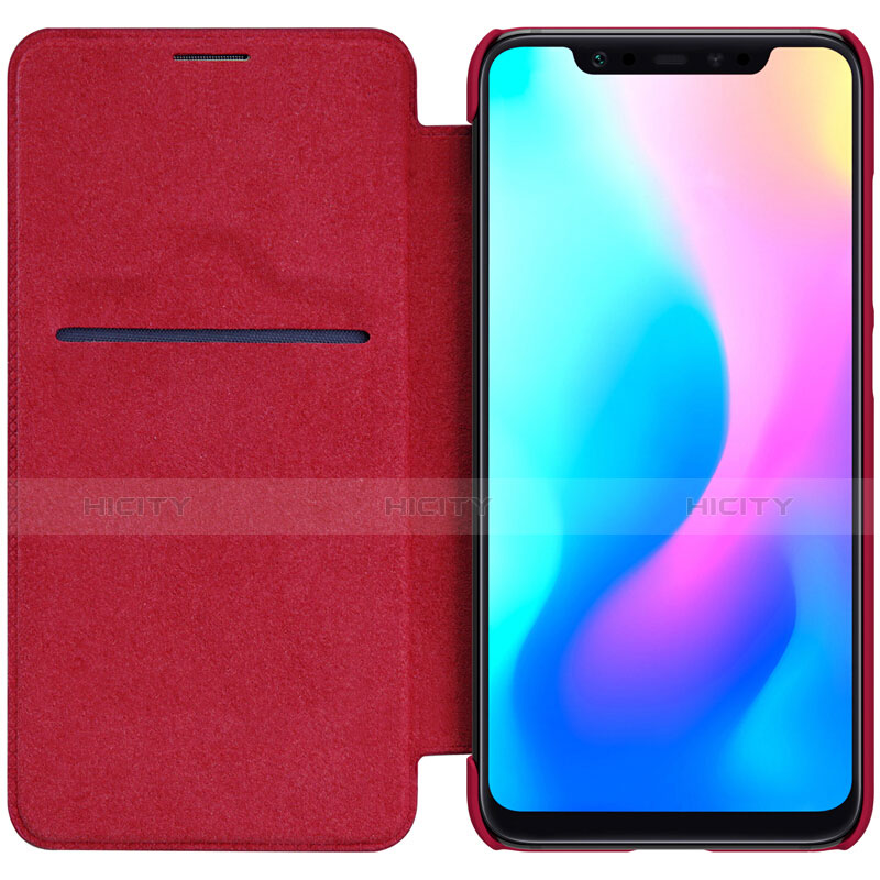 Funda de Cuero Cartera con Soporte para Xiaomi Mi 8 Rojo