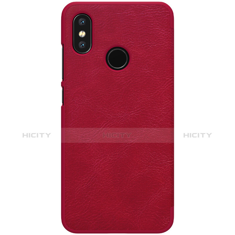 Funda de Cuero Cartera con Soporte para Xiaomi Mi 8 Rojo