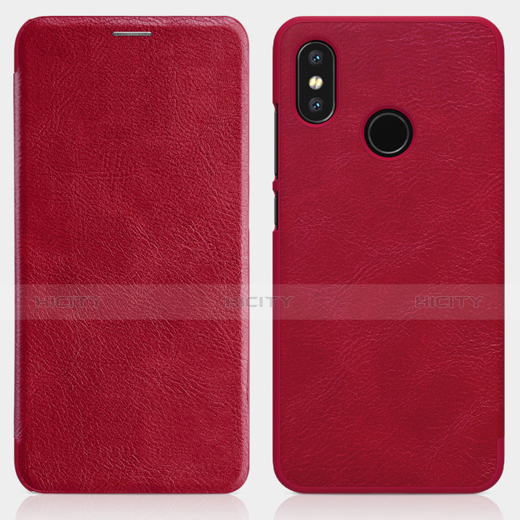 Funda de Cuero Cartera con Soporte para Xiaomi Mi 8 Rojo