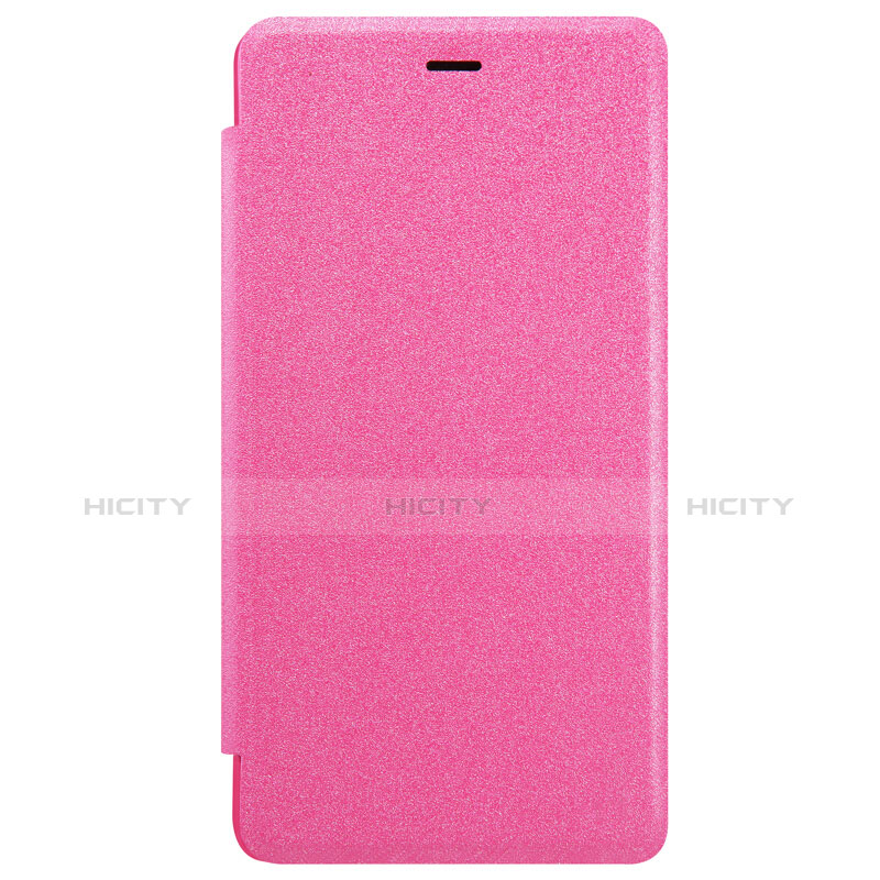 Funda de Cuero Cartera con Soporte para Xiaomi Redmi 3 High Edition Rosa Roja