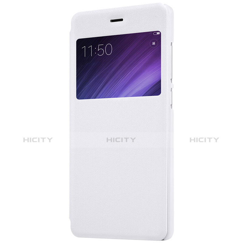 Funda de Cuero Cartera con Soporte para Xiaomi Redmi 4 Standard Edition Blanco