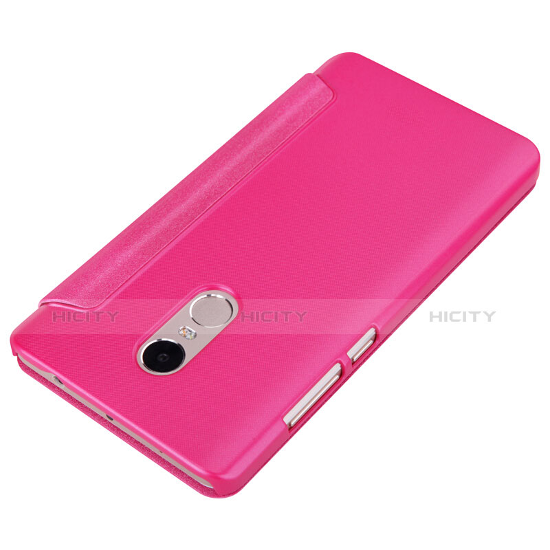 Funda de Cuero Cartera con Soporte para Xiaomi Redmi Note 4 Rosa Roja