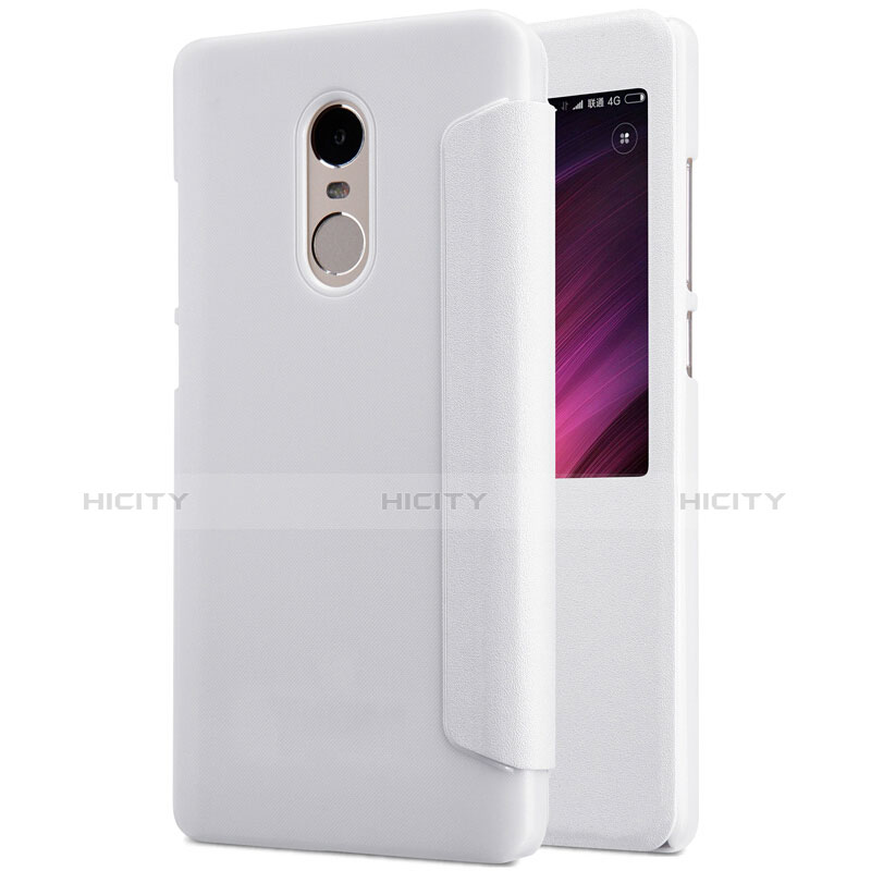 Funda de Cuero Cartera con Soporte para Xiaomi Redmi Note 4 Standard Edition Blanco