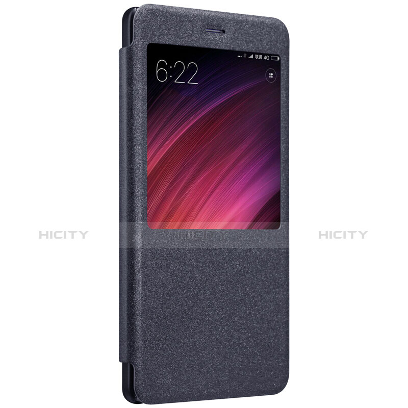 Funda de Cuero Cartera con Soporte para Xiaomi Redmi Note 4 Standard Edition Negro