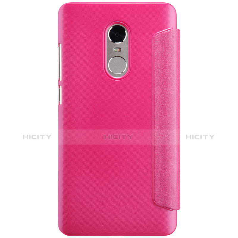 Funda de Cuero Cartera con Soporte para Xiaomi Redmi Note 4 Standard Edition Rosa Roja