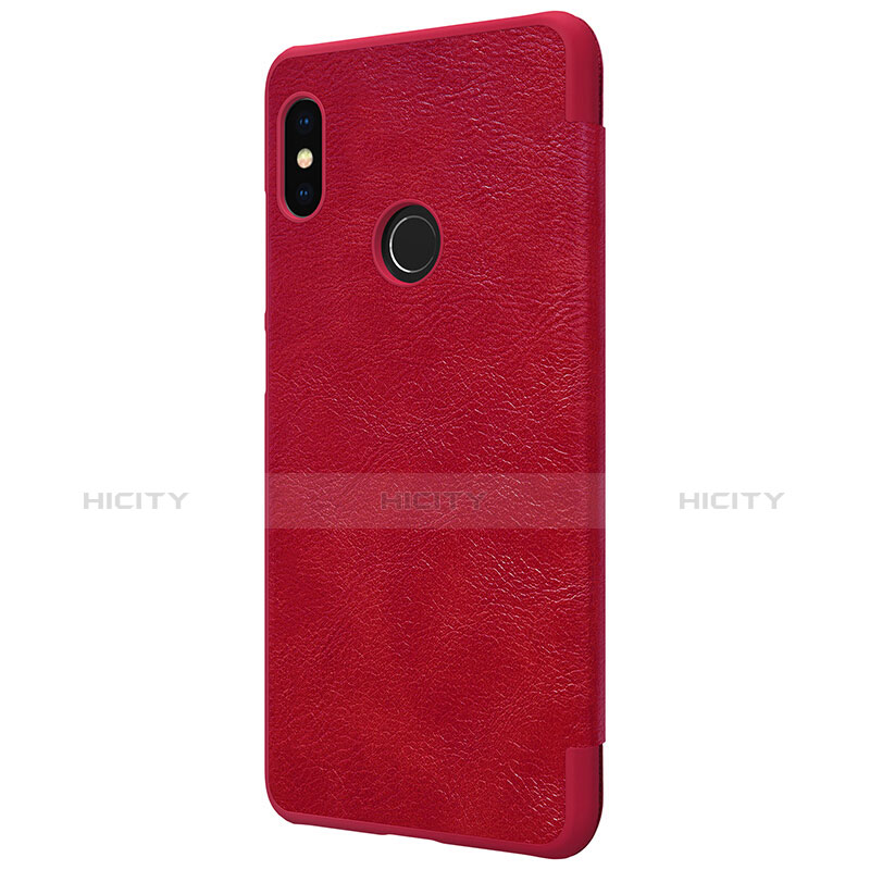 Funda de Cuero Cartera con Soporte para Xiaomi Redmi Note 5 Pro Rojo