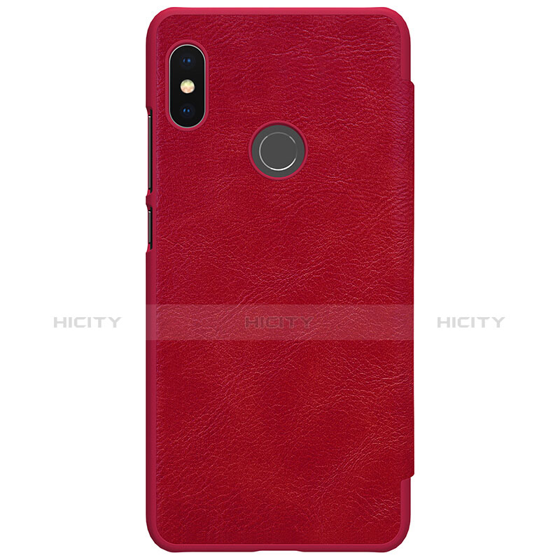 Funda de Cuero Cartera con Soporte para Xiaomi Redmi Note 5 Pro Rojo