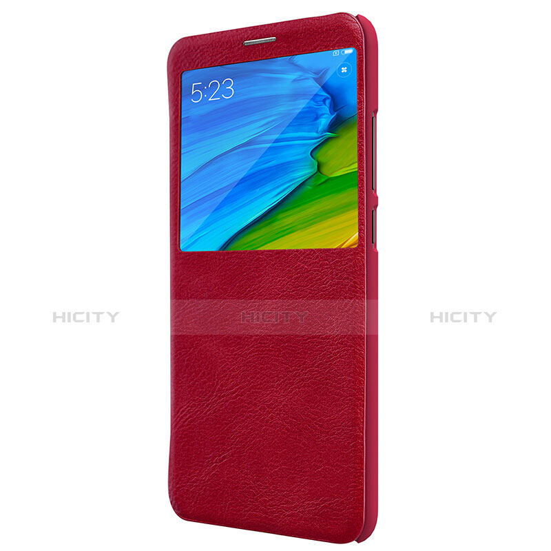 Funda de Cuero Cartera con Soporte para Xiaomi Redmi Note 5 Pro Rojo