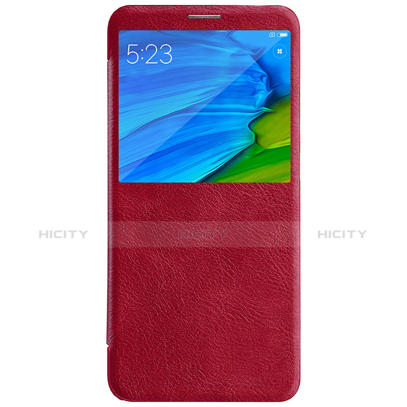 Funda de Cuero Cartera con Soporte para Xiaomi Redmi Note 5 Pro Rojo