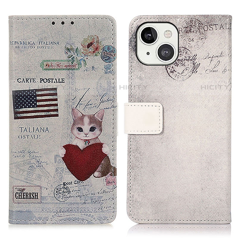 Funda de Cuero Cartera con Soporte Patron de Moda Carcasa A07 para Apple iPhone 15 Plus