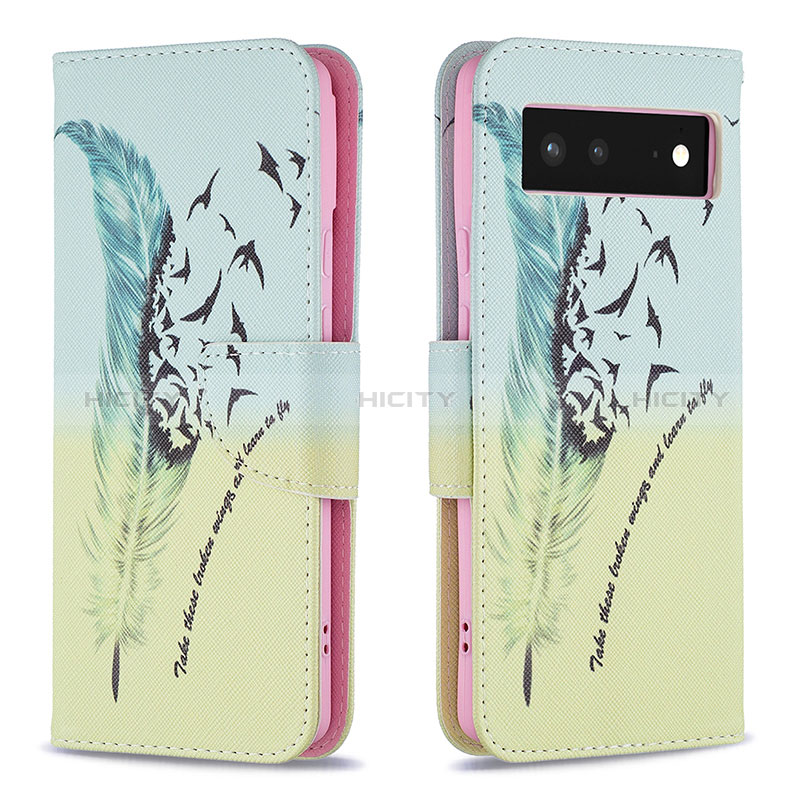 Funda de Cuero Cartera con Soporte Patron de Moda Carcasa B01F para Google Pixel 6 5G