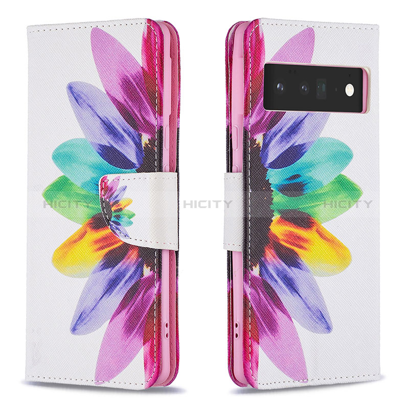 Funda de Cuero Cartera con Soporte Patron de Moda Carcasa B01F para Google Pixel 6 Pro 5G Multicolor