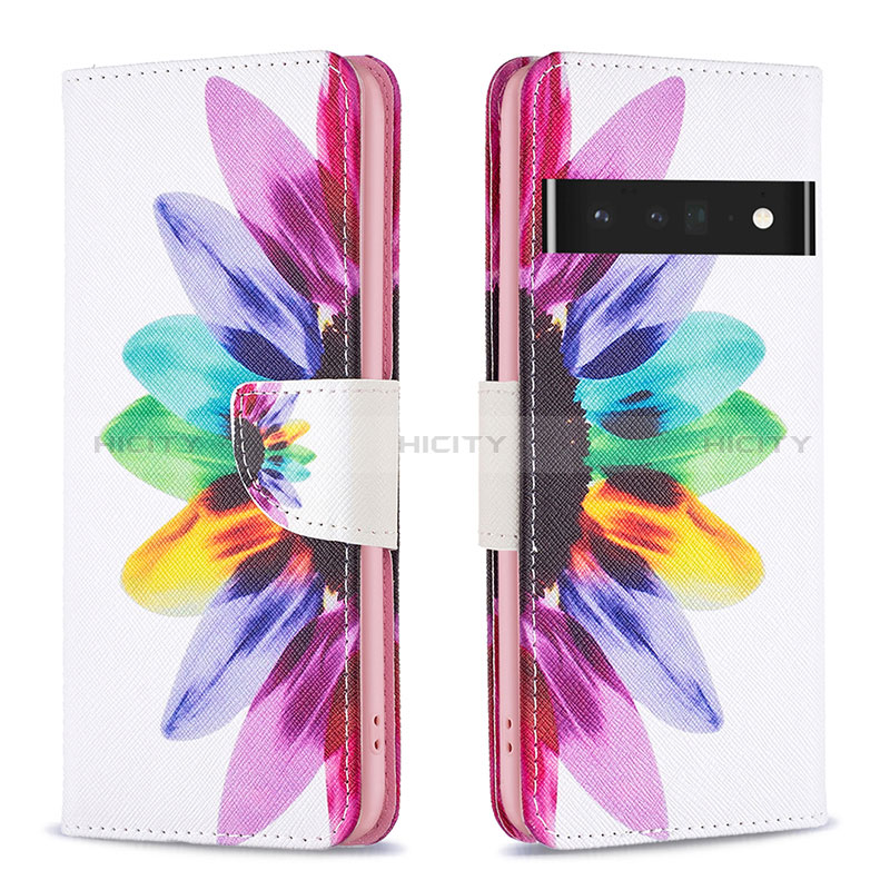 Funda de Cuero Cartera con Soporte Patron de Moda Carcasa B01F para Google Pixel 7 Pro 5G Multicolor