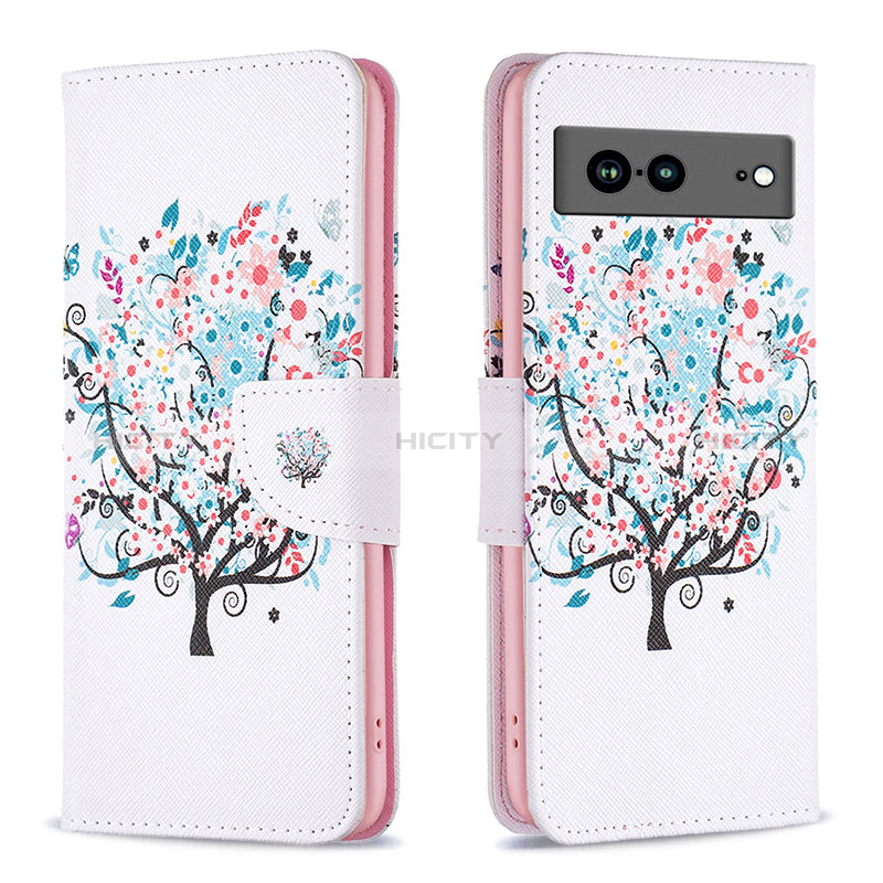 Funda de Cuero Cartera con Soporte Patron de Moda Carcasa B01F para Google Pixel 7a 5G