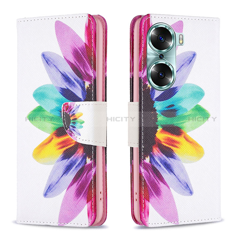 Funda de Cuero Cartera con Soporte Patron de Moda Carcasa B01F para Huawei Honor 60 5G