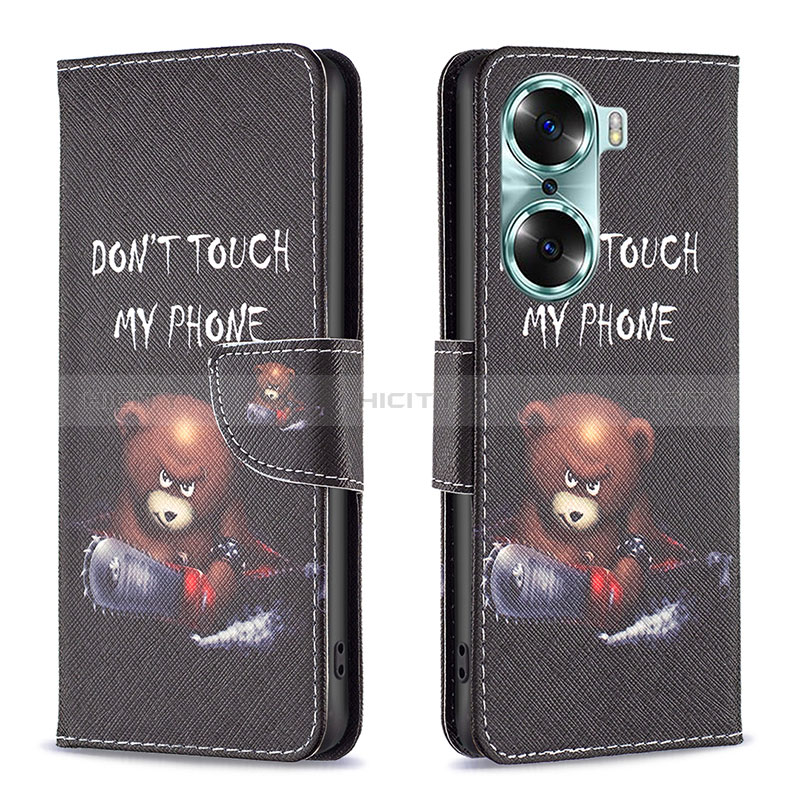 Funda de Cuero Cartera con Soporte Patron de Moda Carcasa B01F para Huawei Honor 60 5G