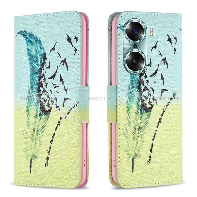 Funda de Cuero Cartera con Soporte Patron de Moda Carcasa B01F para Huawei Honor 60 5G